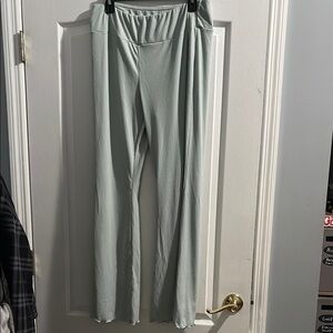 Light Green Wide-Leg Pants